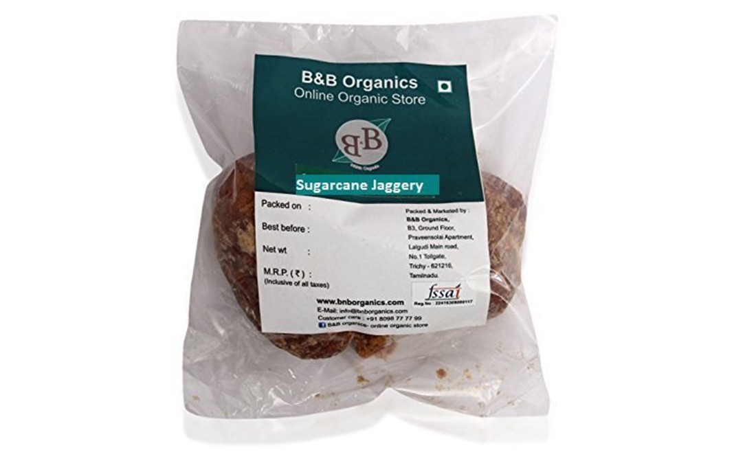 B&B Organics Sugarcane jaggery    Pack  5 kilogram